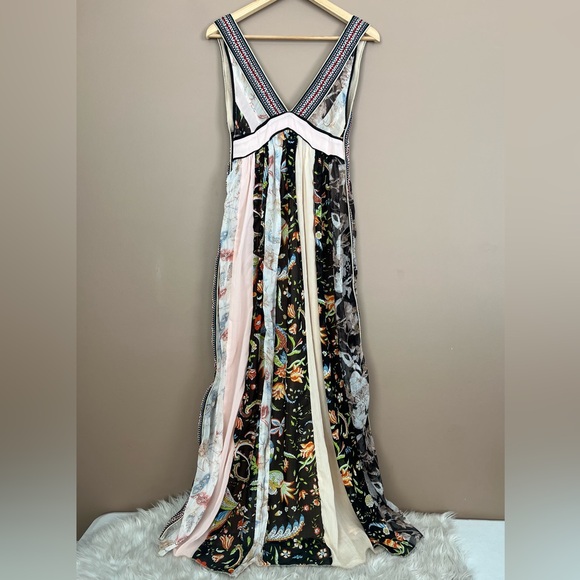 {Altar'd State} Sleeveless Boho Mixed Media Floral Maxi Dress - Womens Small - Picture 5 of 10